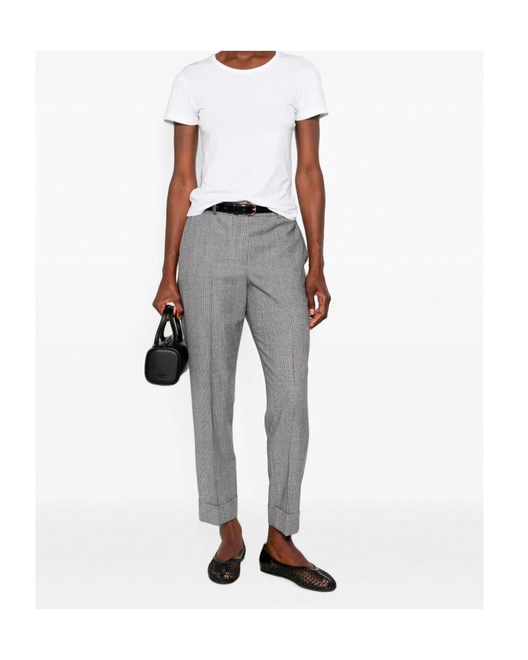 Peserico Gray Concealed-Closure Trousers