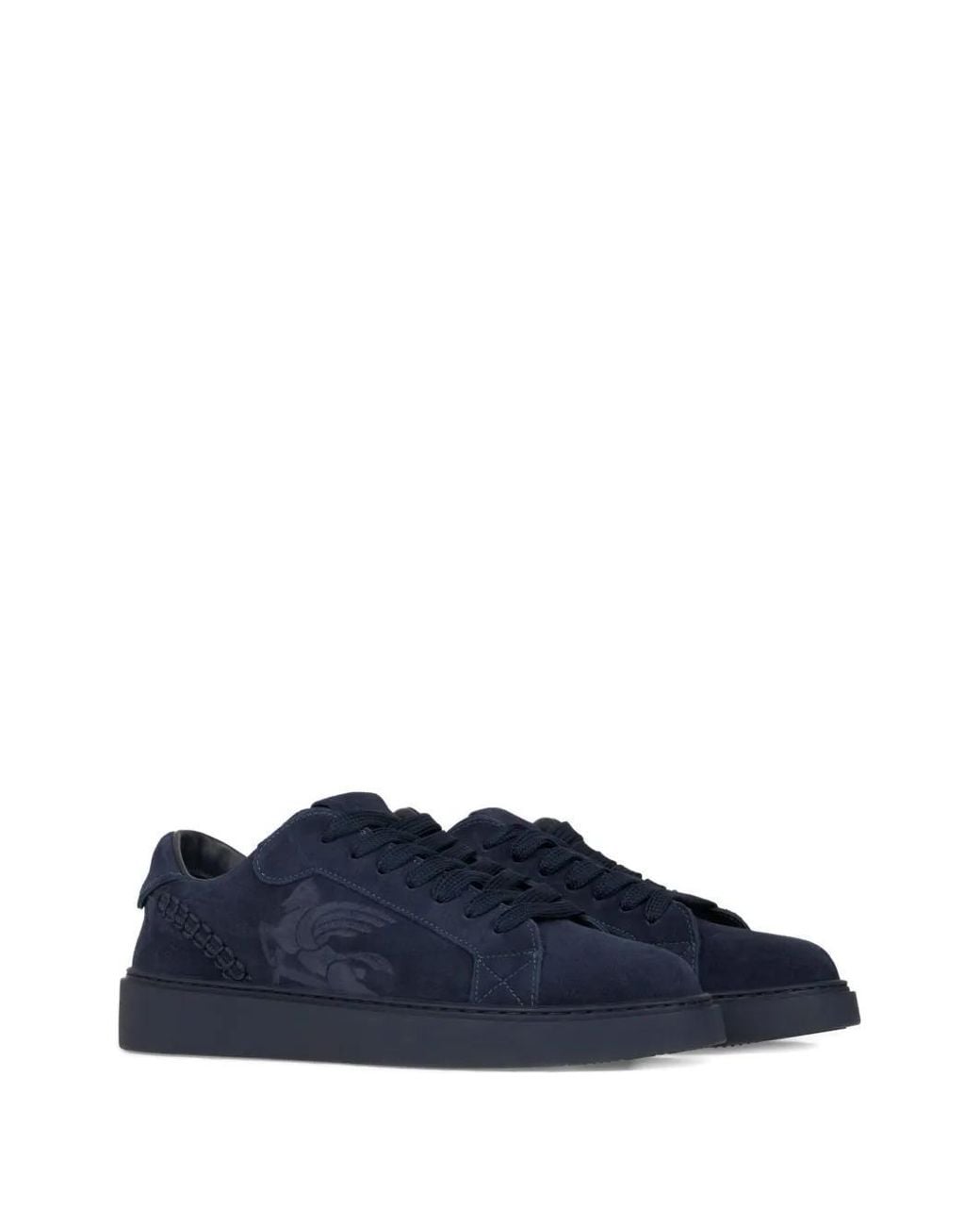 Etro Blue Suede Sneakers for men