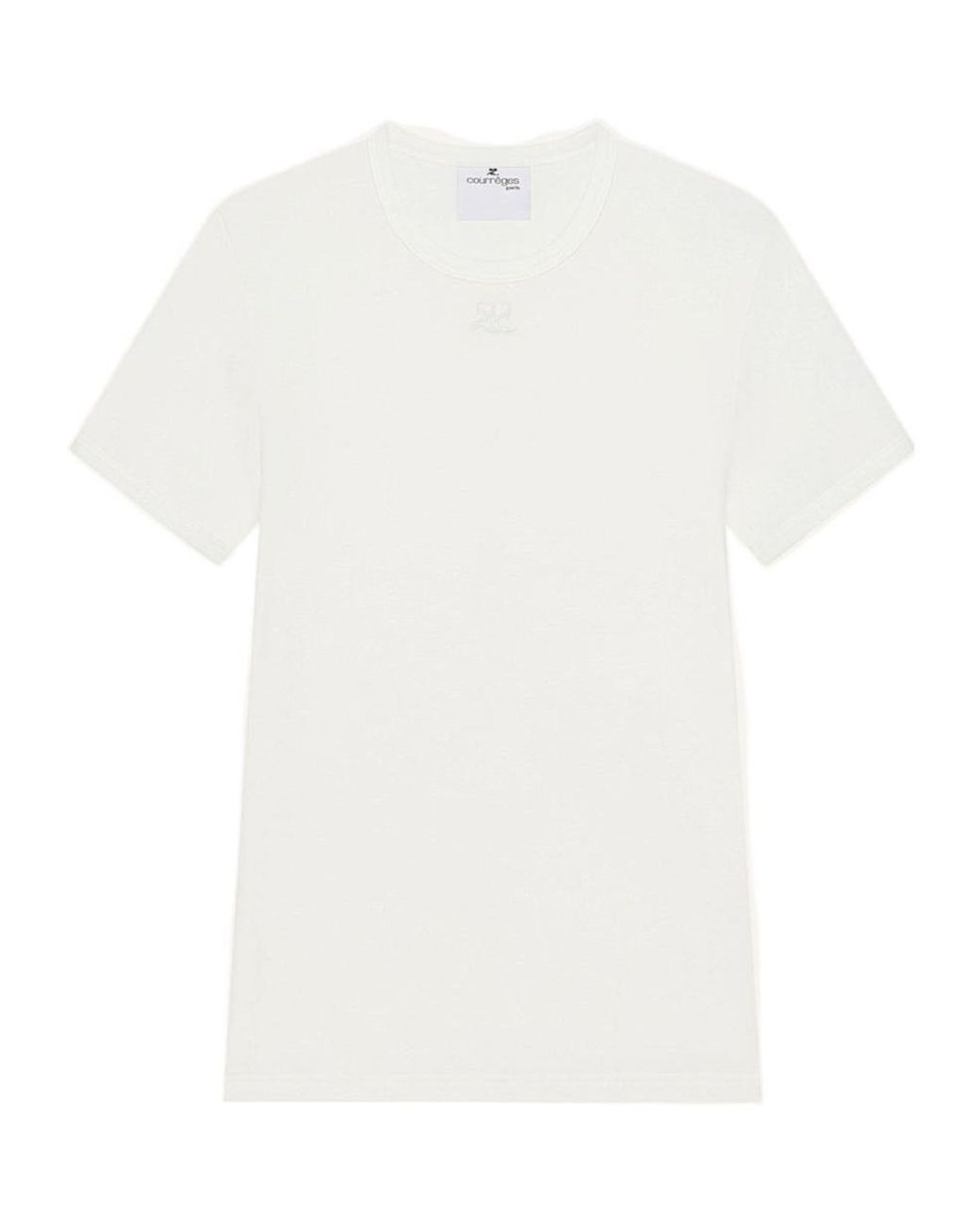 Courreges White Courrèges Logo Crew Neck T-Shirt for men