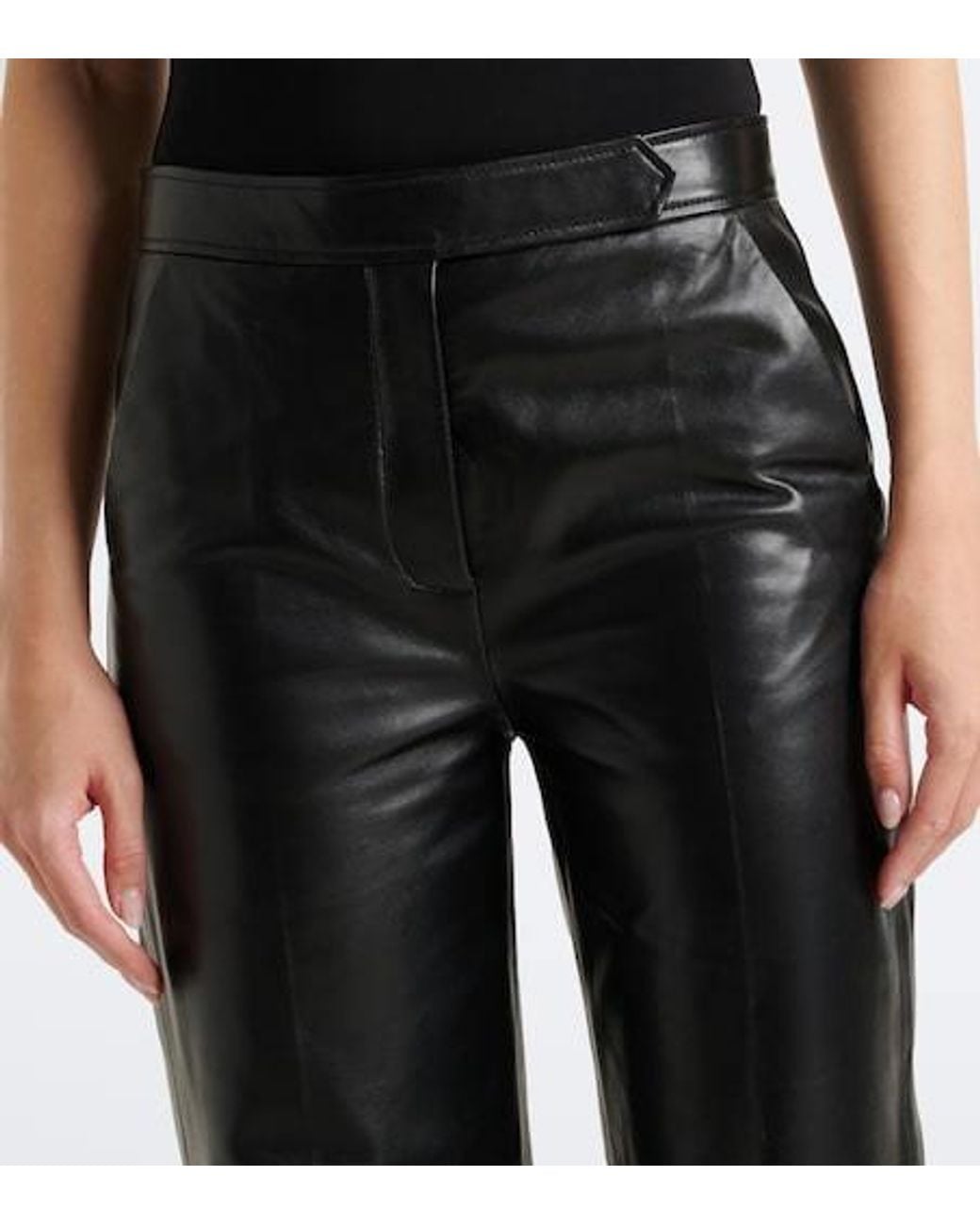 Dorothee Schumacher Black Leather Flared Pants
