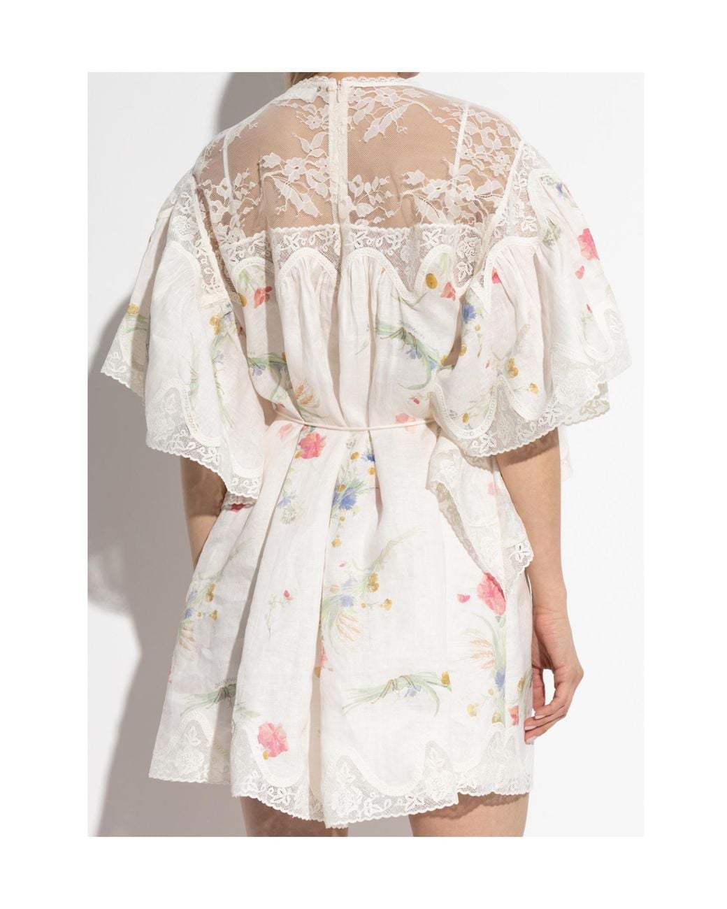 Zimmermann White Lucky Lace Trim Mini Dress