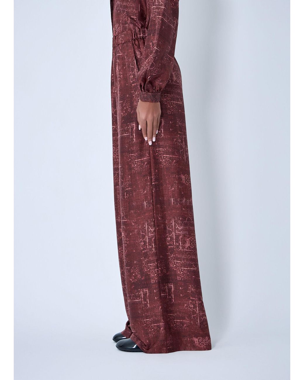 Max Mara Red Casual Pants With Elastic Waistband