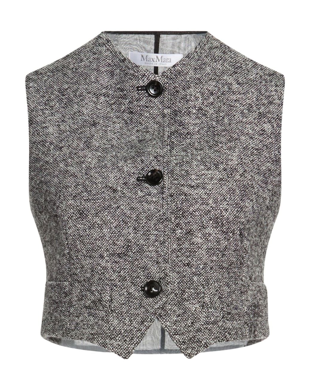 Max Mara Gray Short Sleeveless Jacket