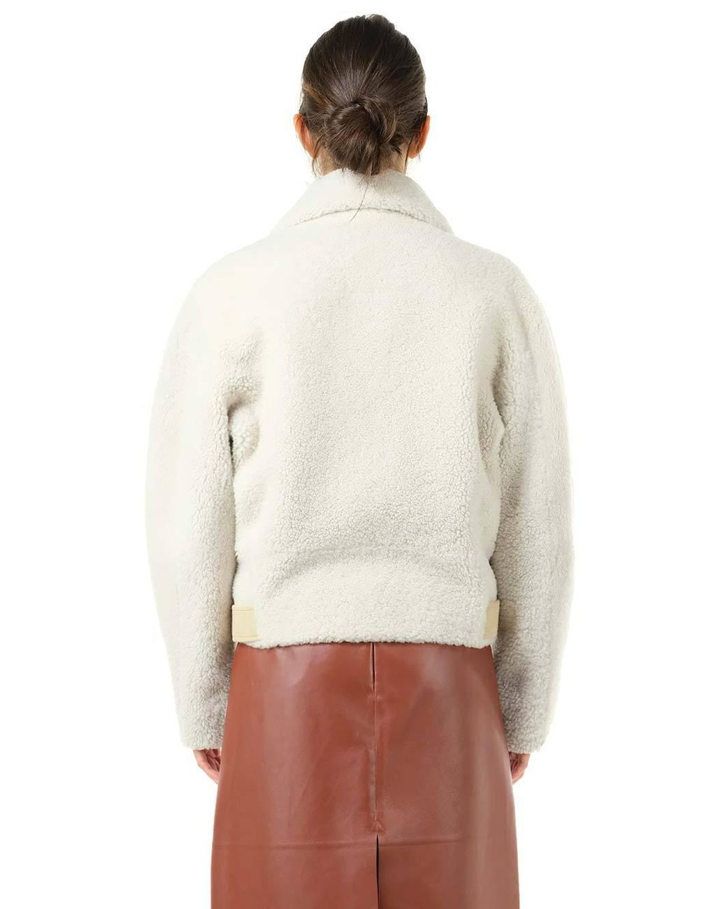 Chloé Gray Shearling Biker Jacket