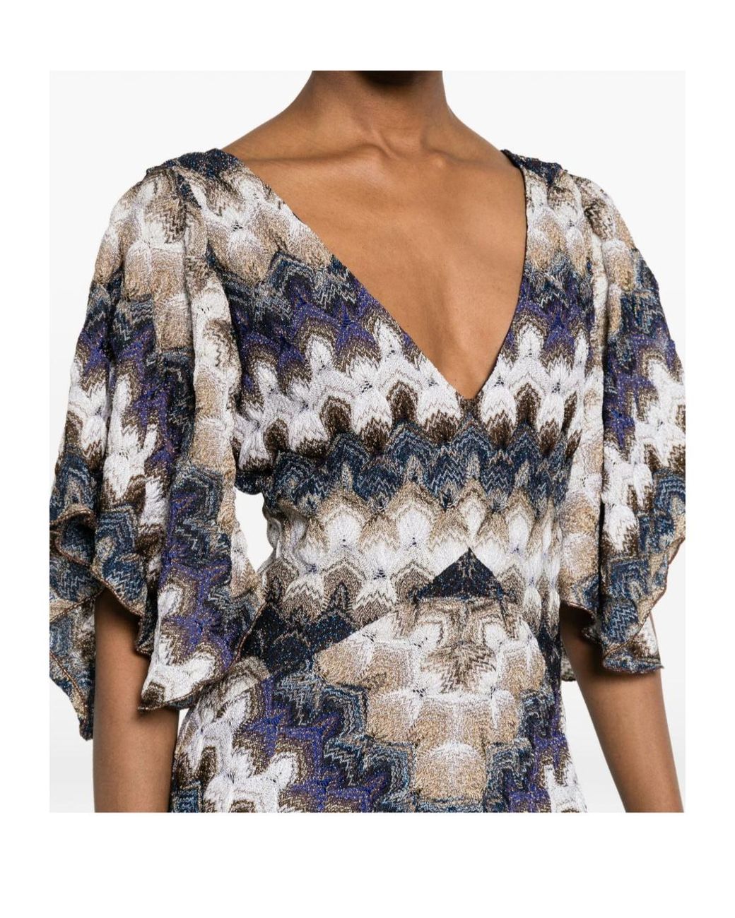 Missoni Multicolor V-Neck Short Dress