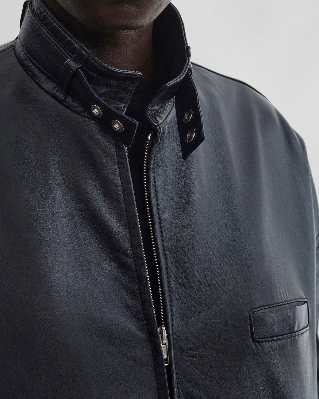 Phoebe Philo Black Aviator Leather Jacket