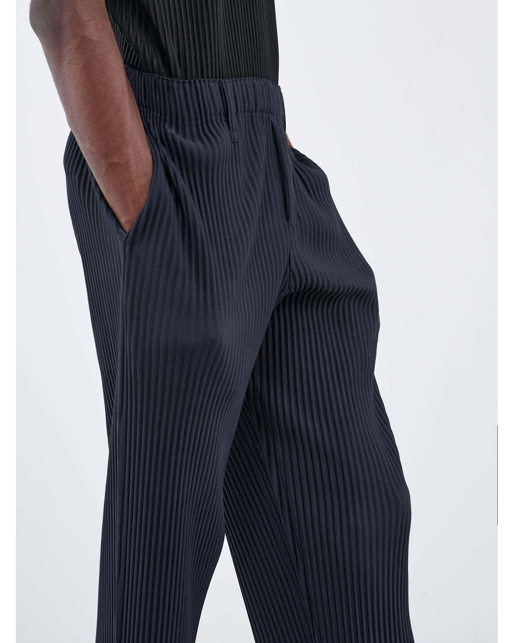 Homme Plissé Issey Miyake Blue Homme Plissé Issey Miyake Fully Pleated Trousers for men