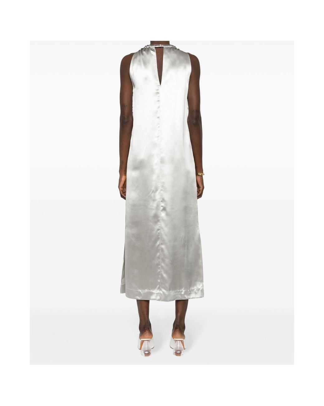 Loulou de Saison White Morene Metallic Maxi Dress