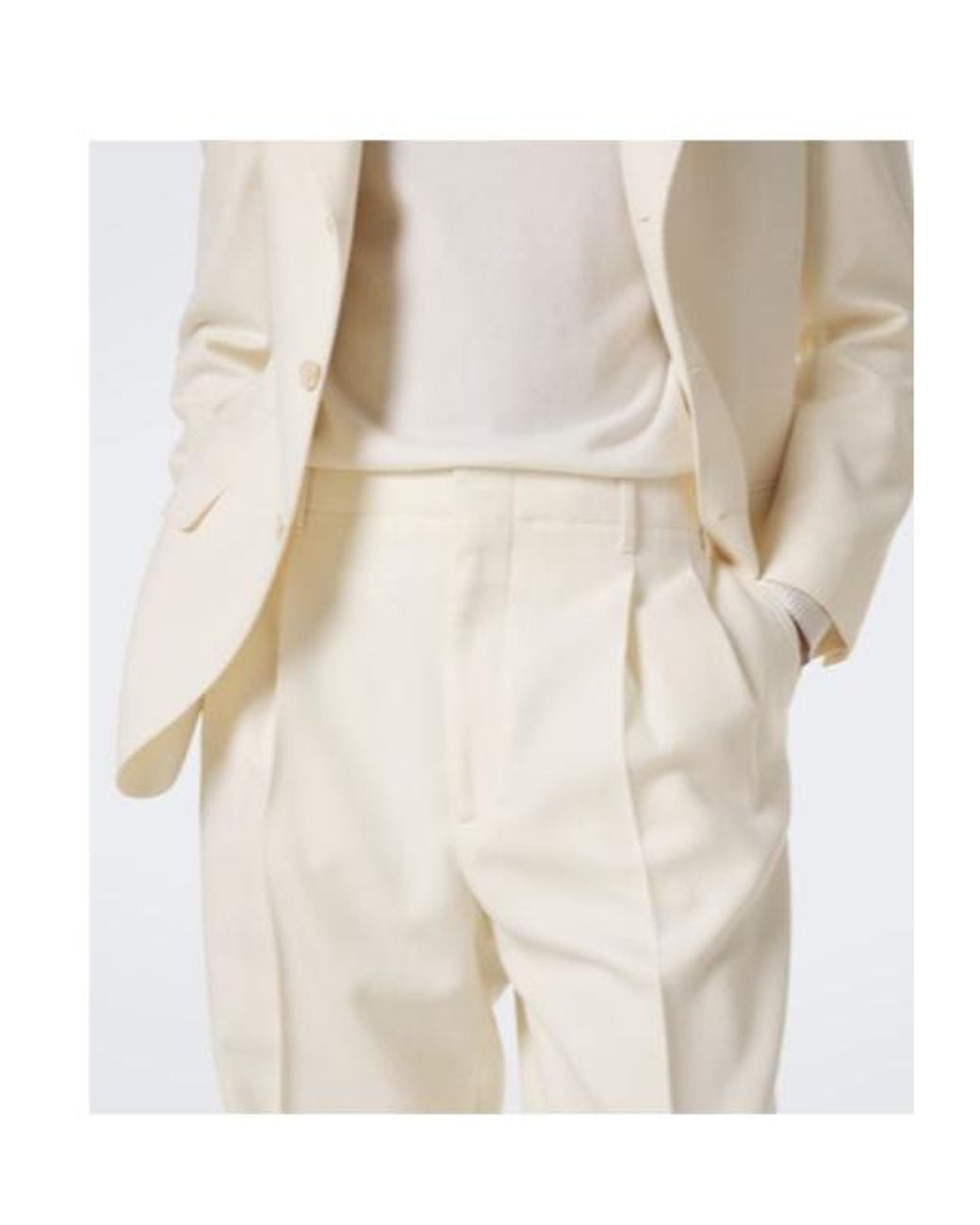 Brunello Cucinelli White Straight-Leg Pleated Casual Pants for men