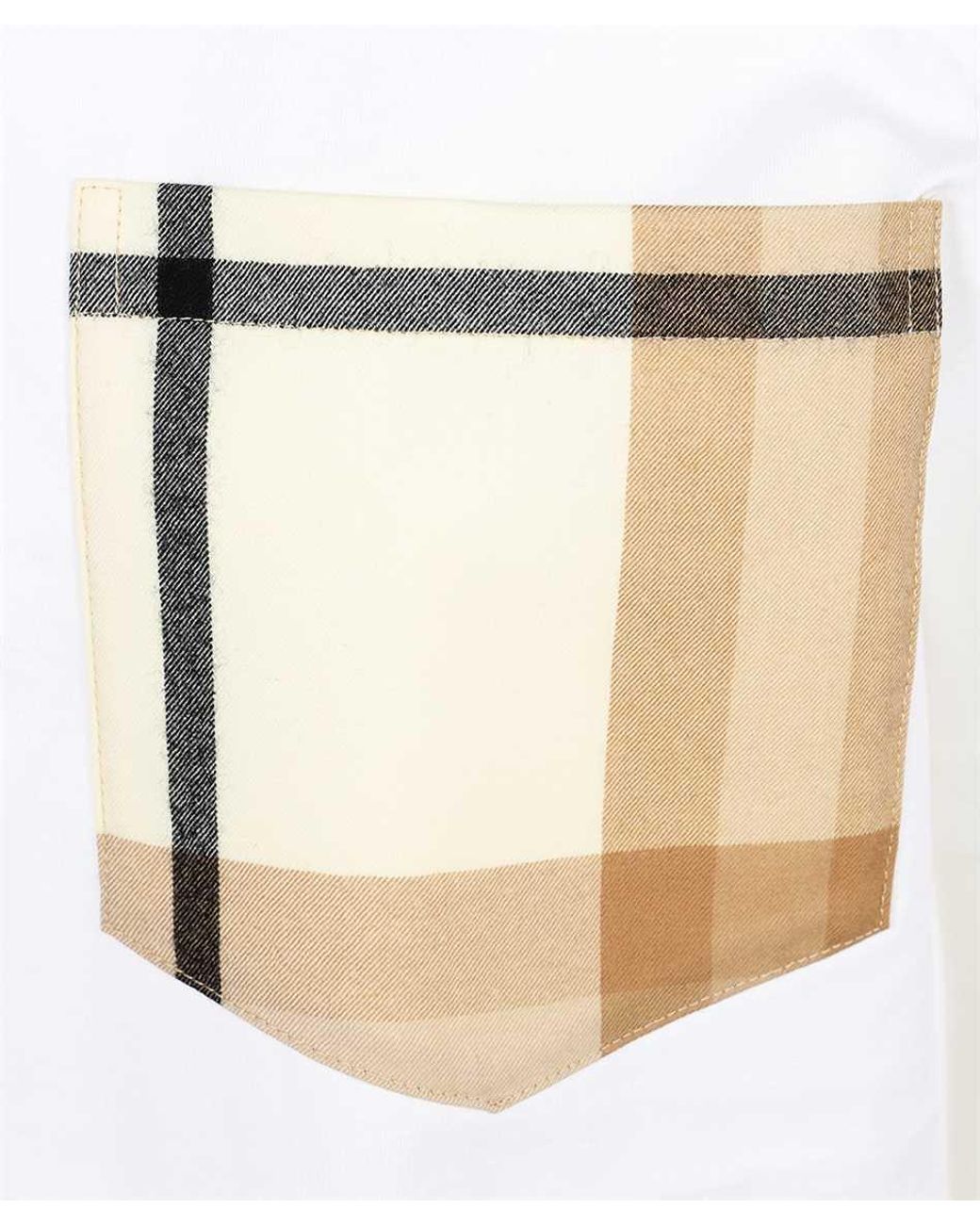 Burberry White Check Patch Pocket T-Shirt