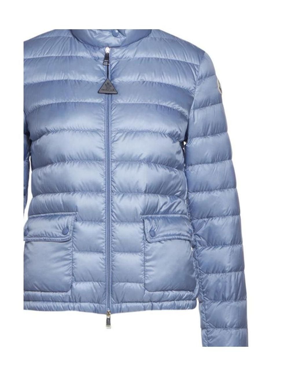 Moncler Blue Cropped Quilted Zipped Jacket