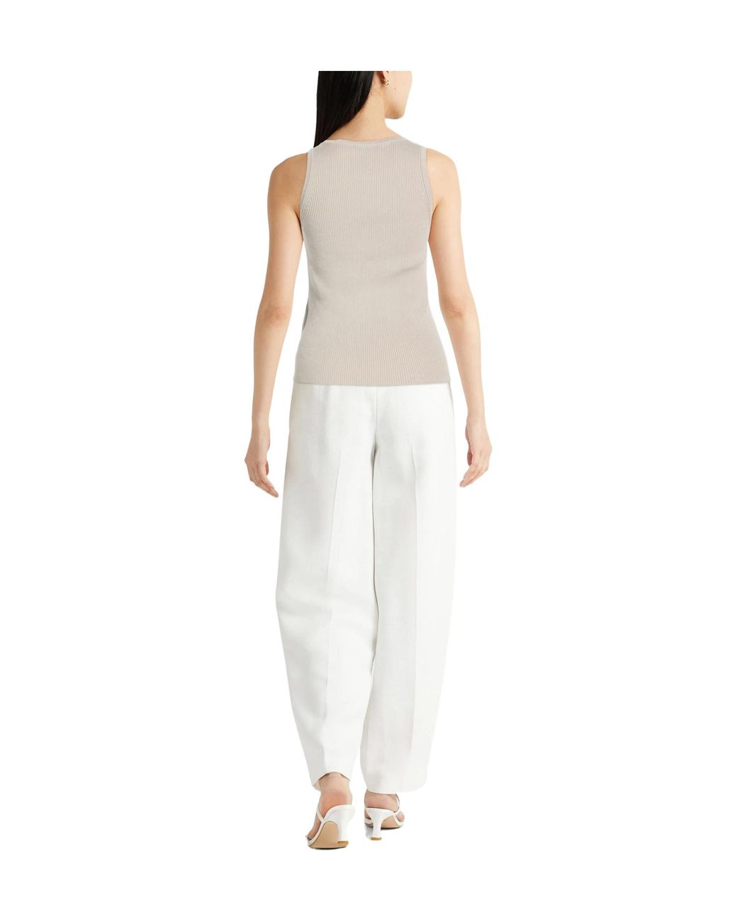 Max Mara Natural Ribbed-Knit Tops