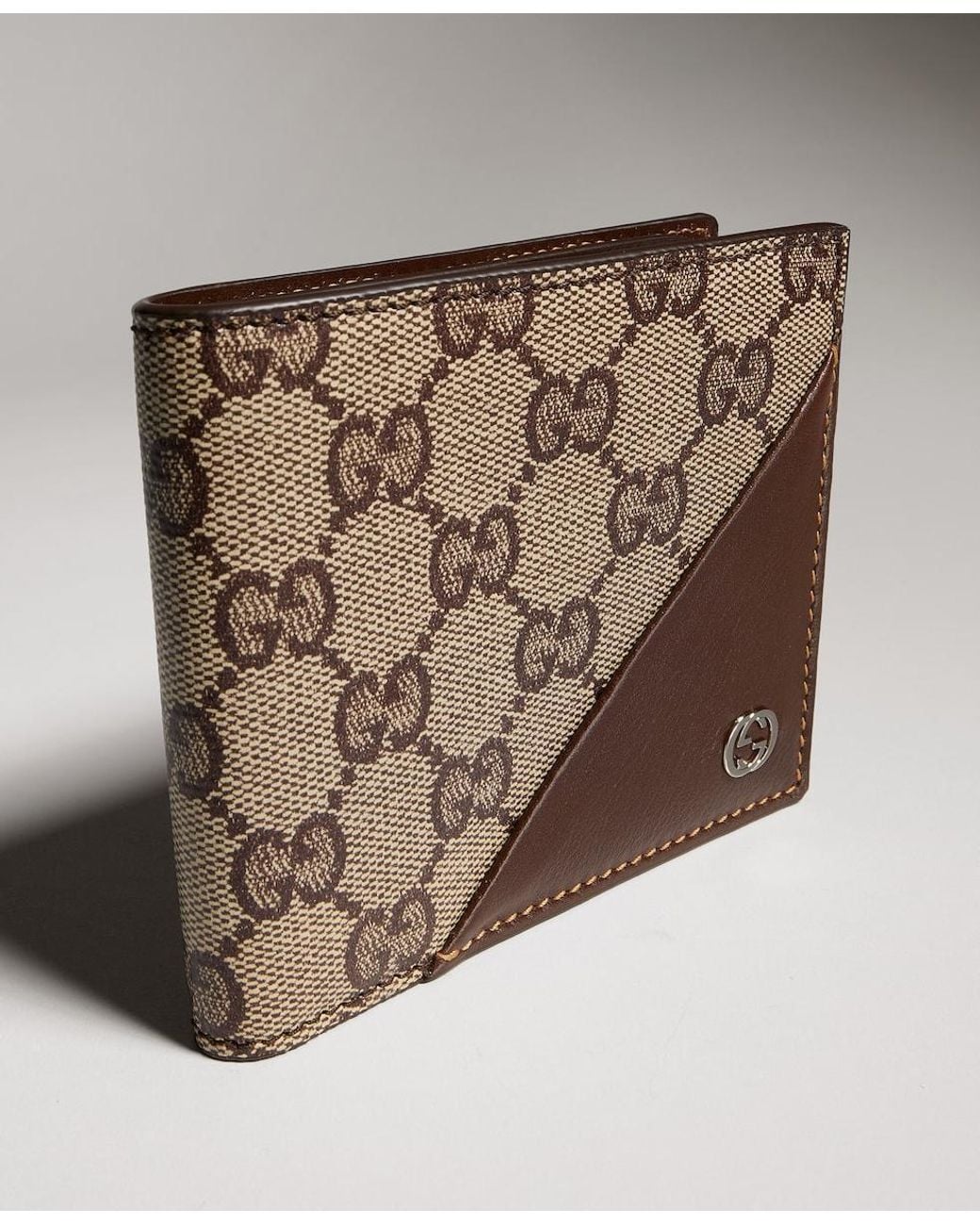 Gucci Brown Bi-Fold Wallet With Interlocking G for men