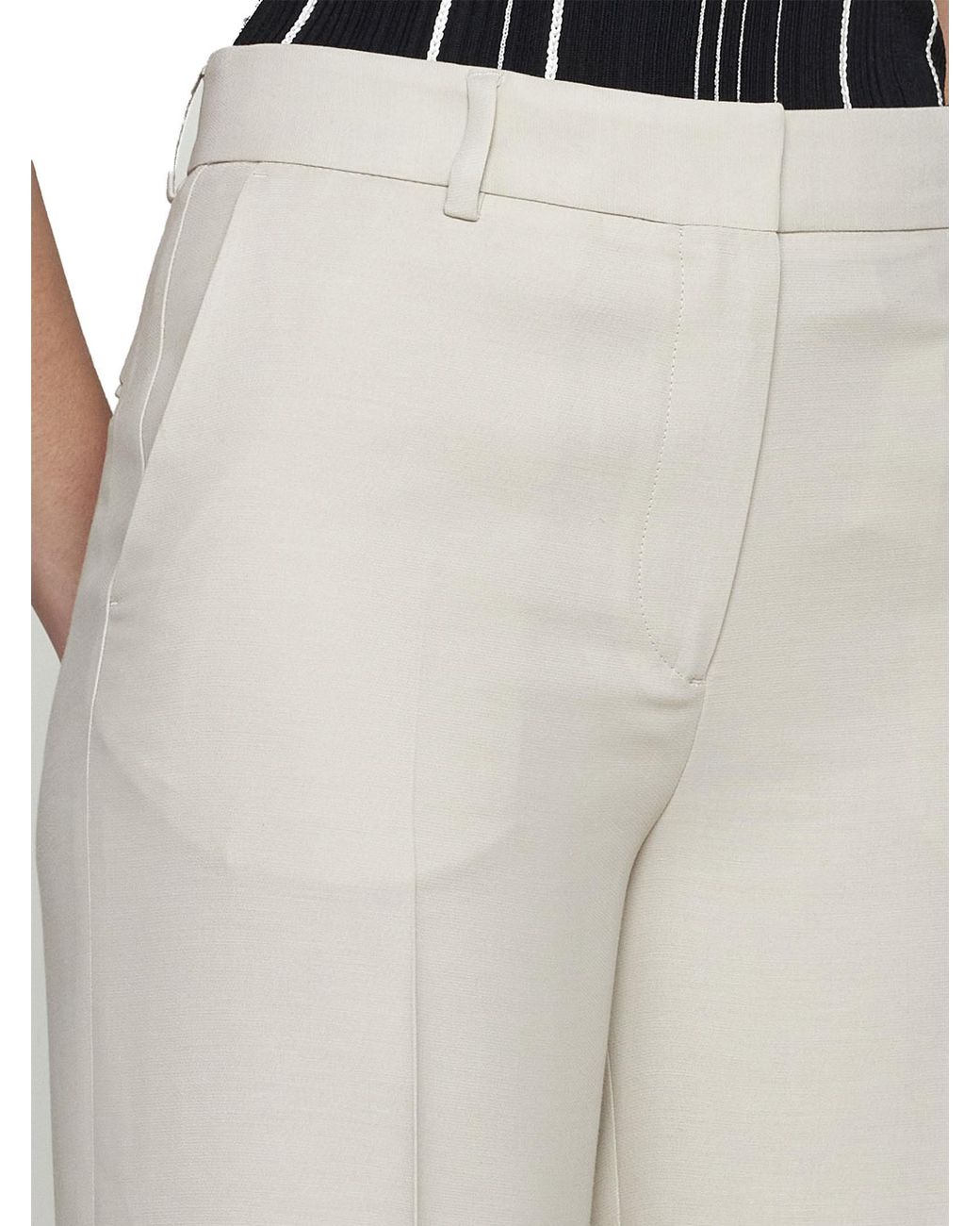 Totême  Gray Totême Straight Leg Relaxed Pants