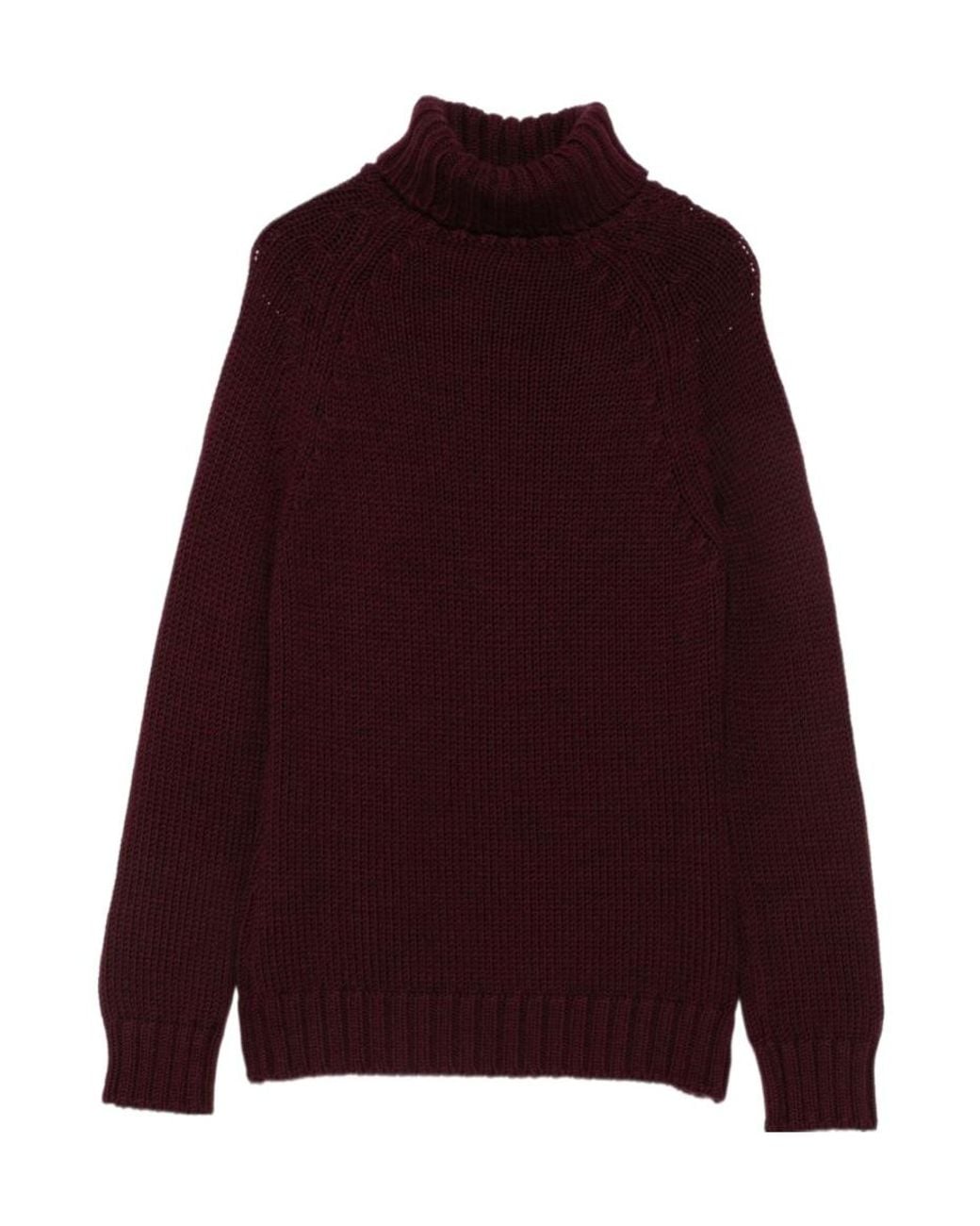 Baserange Purple Ribbed Roll-Neck Sweater