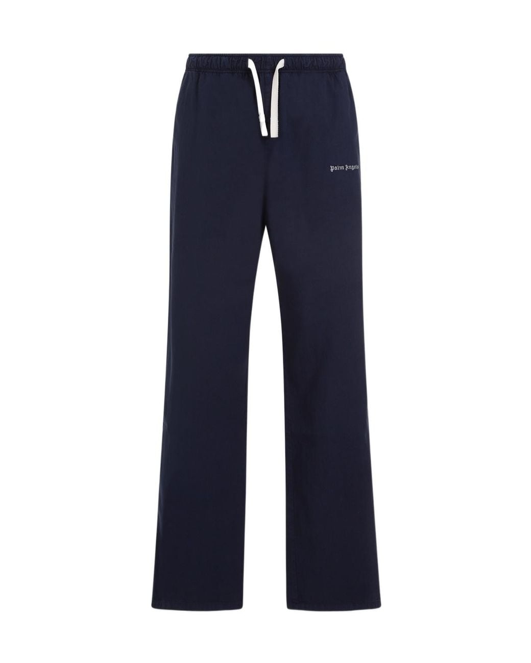 Palm Angels Blue Logo Embroidered Drawstring Pants for men