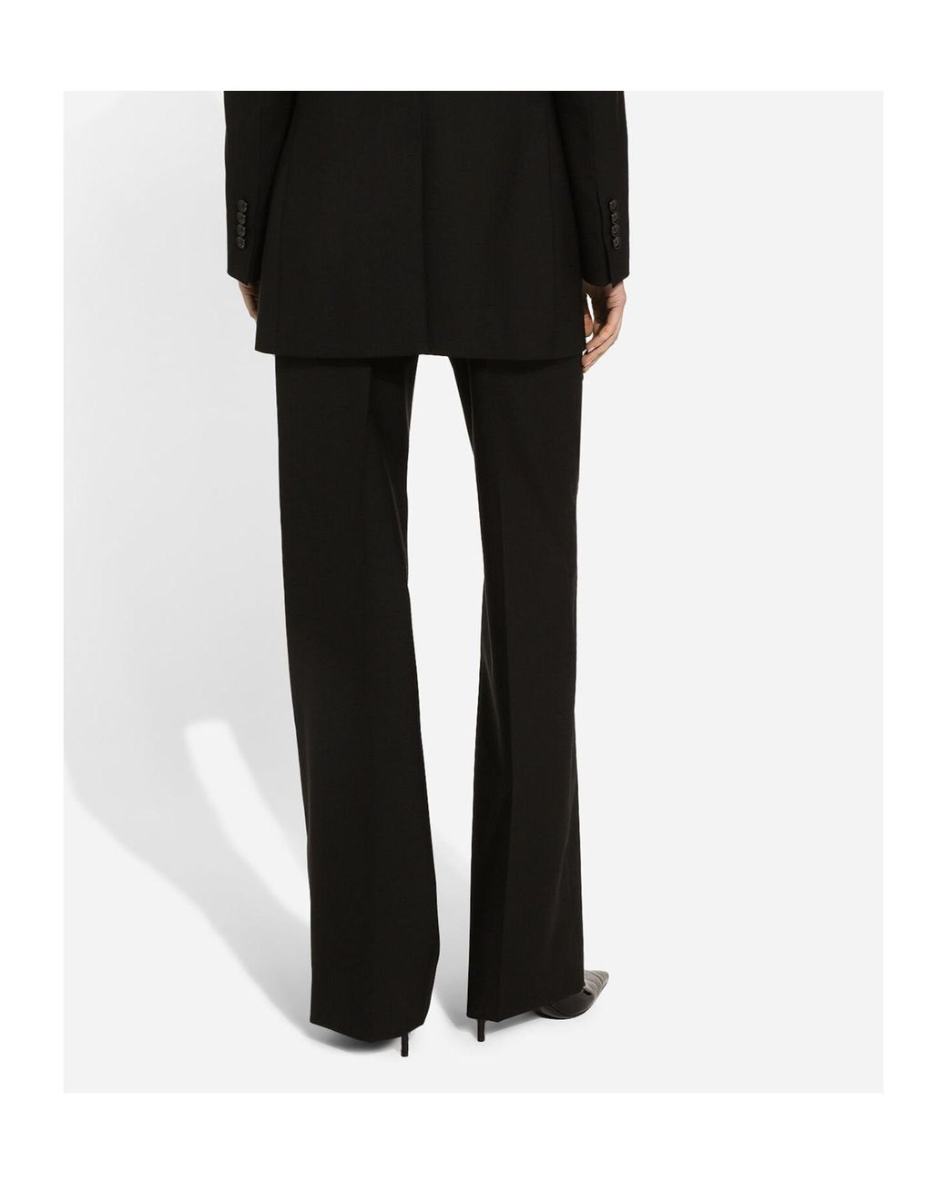 Dolce & Gabbana Black Wool Straight-Leg Trousers