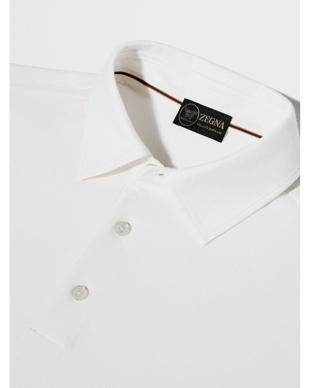 Zegna White Vellus Aureum Polo Shirt for men