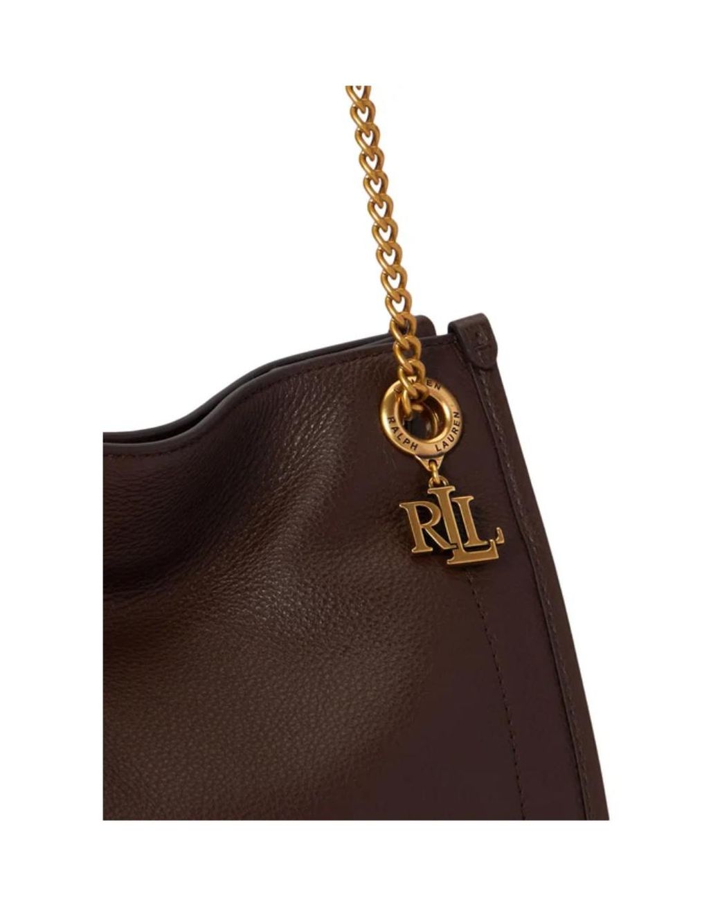 Ralph Lauren Brown Lauren Chain-Linked Tote Bag