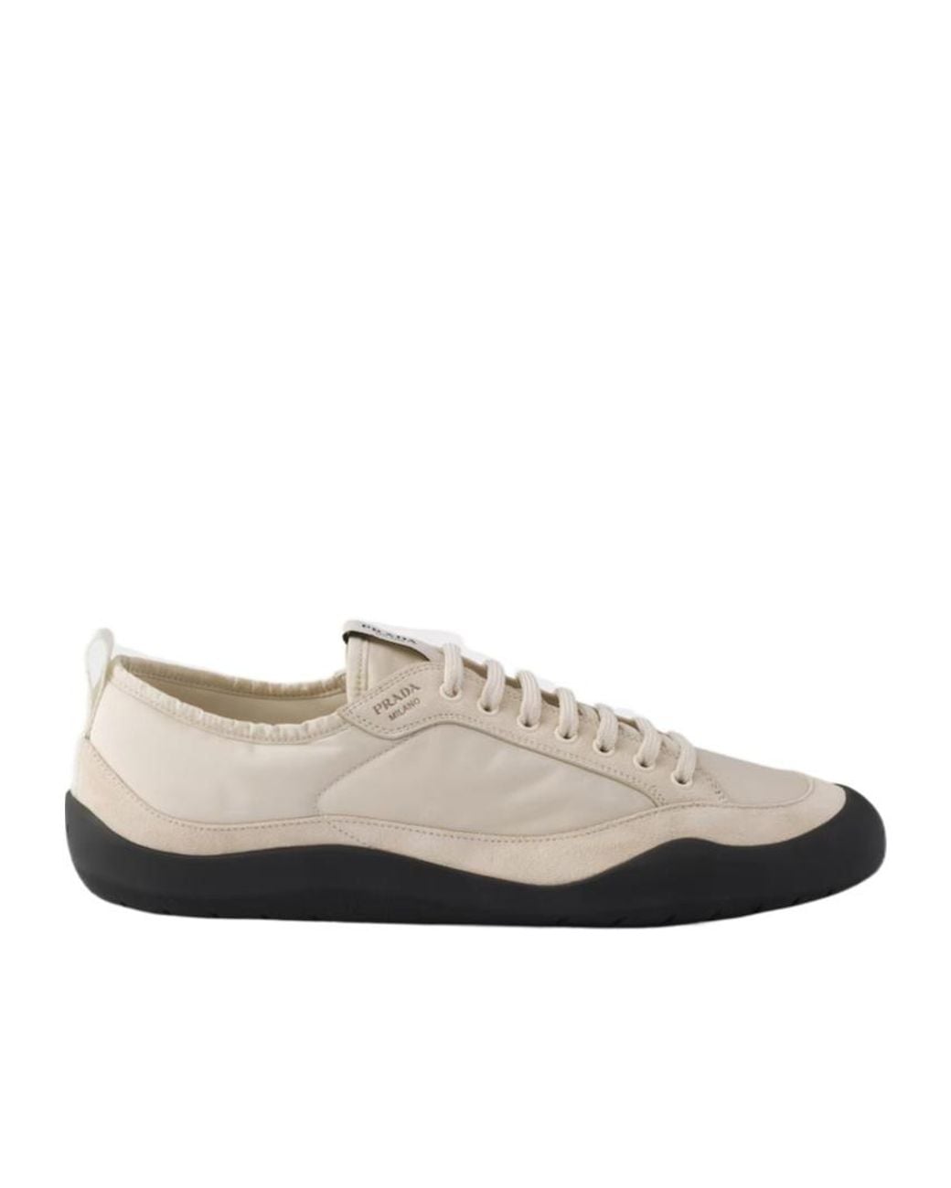 Prada White Speedrock Re-Nylon And Suede Sneakers for men