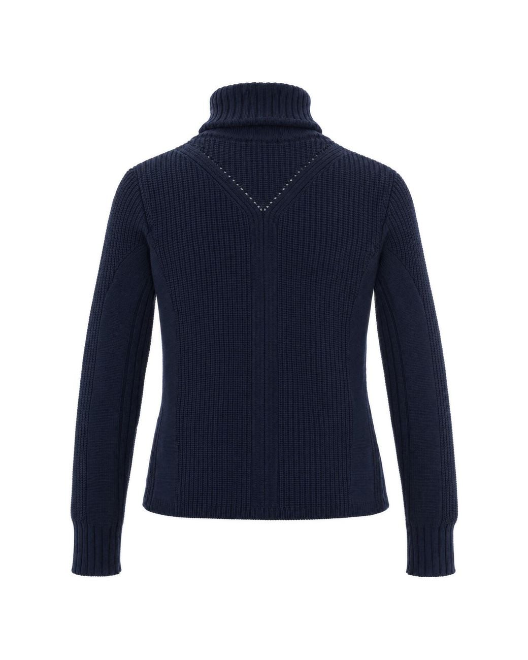 Patrizia Pepe Blue Asymmetric-Zip Knitted Sweater