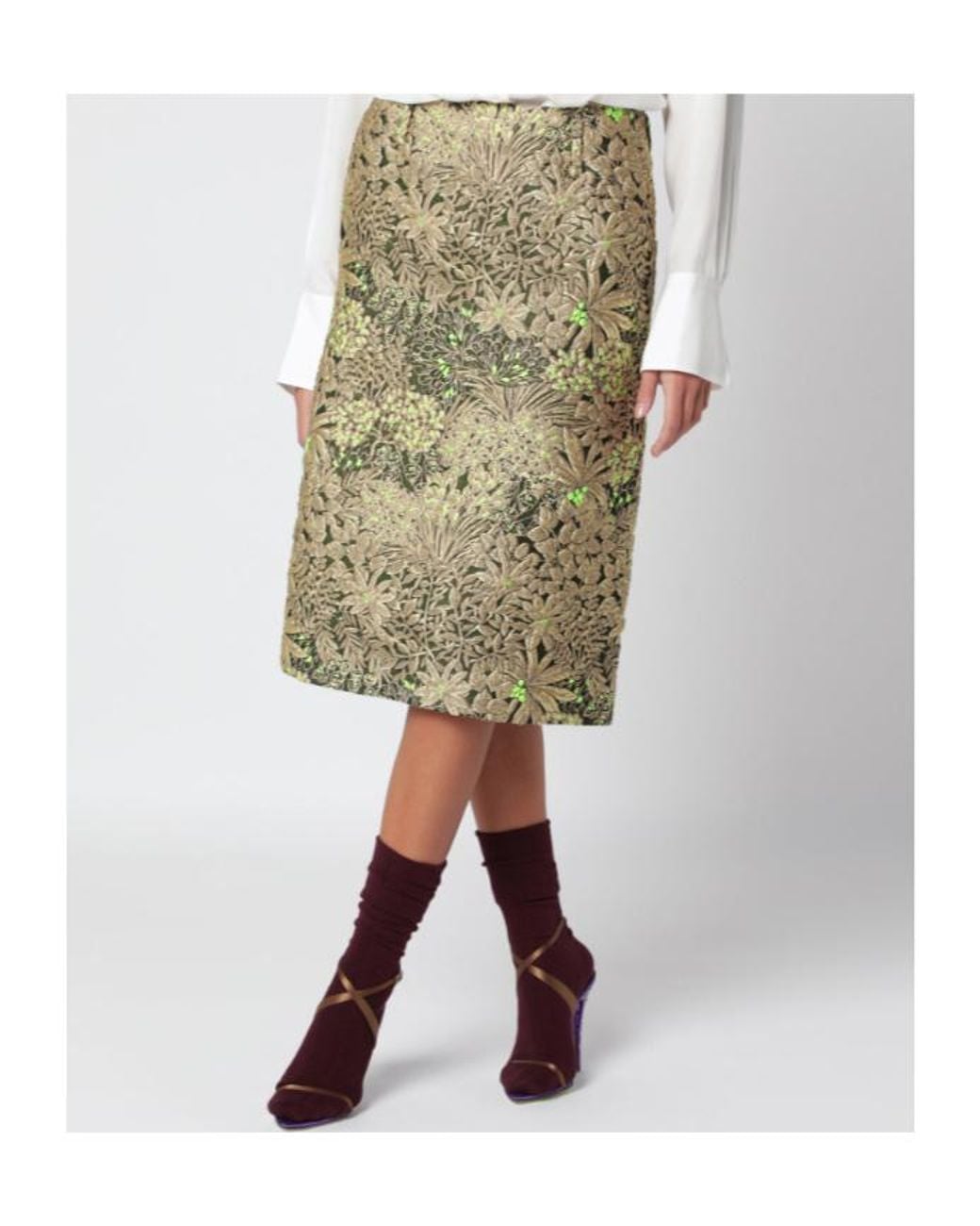 Dries Van Noten Multicolor Floral Skirt