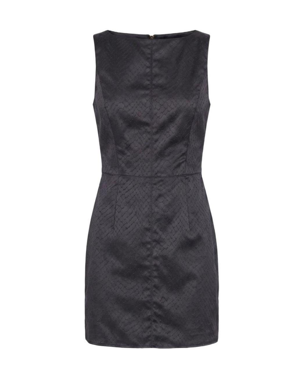 Elisabetta Franchi Black Fish Scale Pattern Taffeta Mini Dress