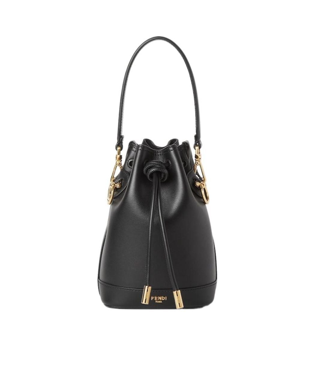 Fendi Black Mon Tresor Drawstring Mini Bucket Bag