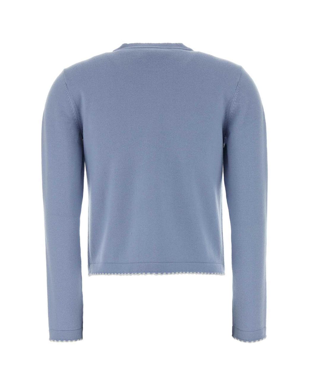 Tory Burch Blue Kendra Scalloped Trim Cardigan