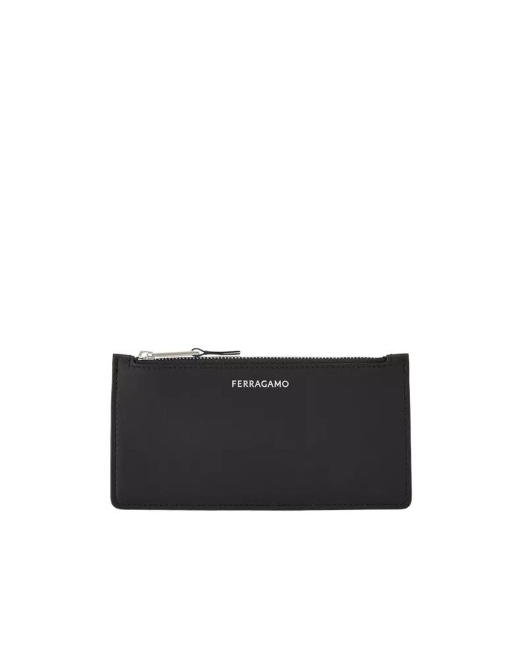 Ferragamo Black Logo Card Holder