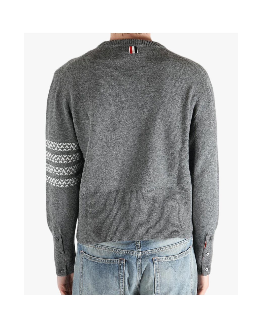 Thom Browne Gray Long-Sleeved Sweater for men