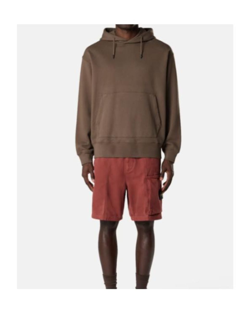 Stone Island Brown Compass Printed Garment Dyed Sweatshirt for men