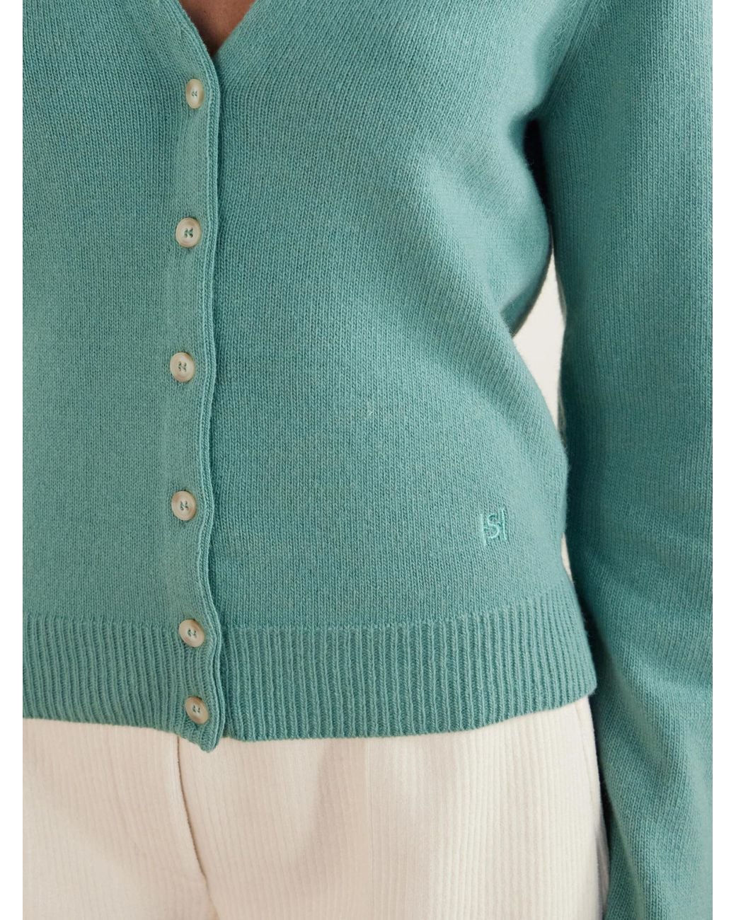 High Sport Green Minimal Knit Cardigan