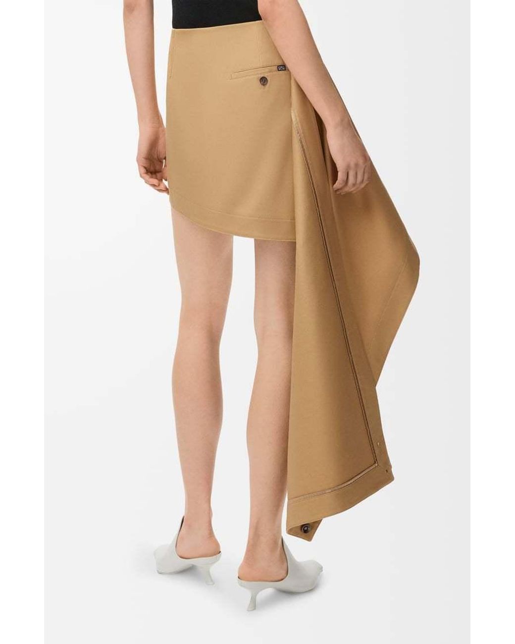 Loewe White Asymmetric Silhouette Skirt