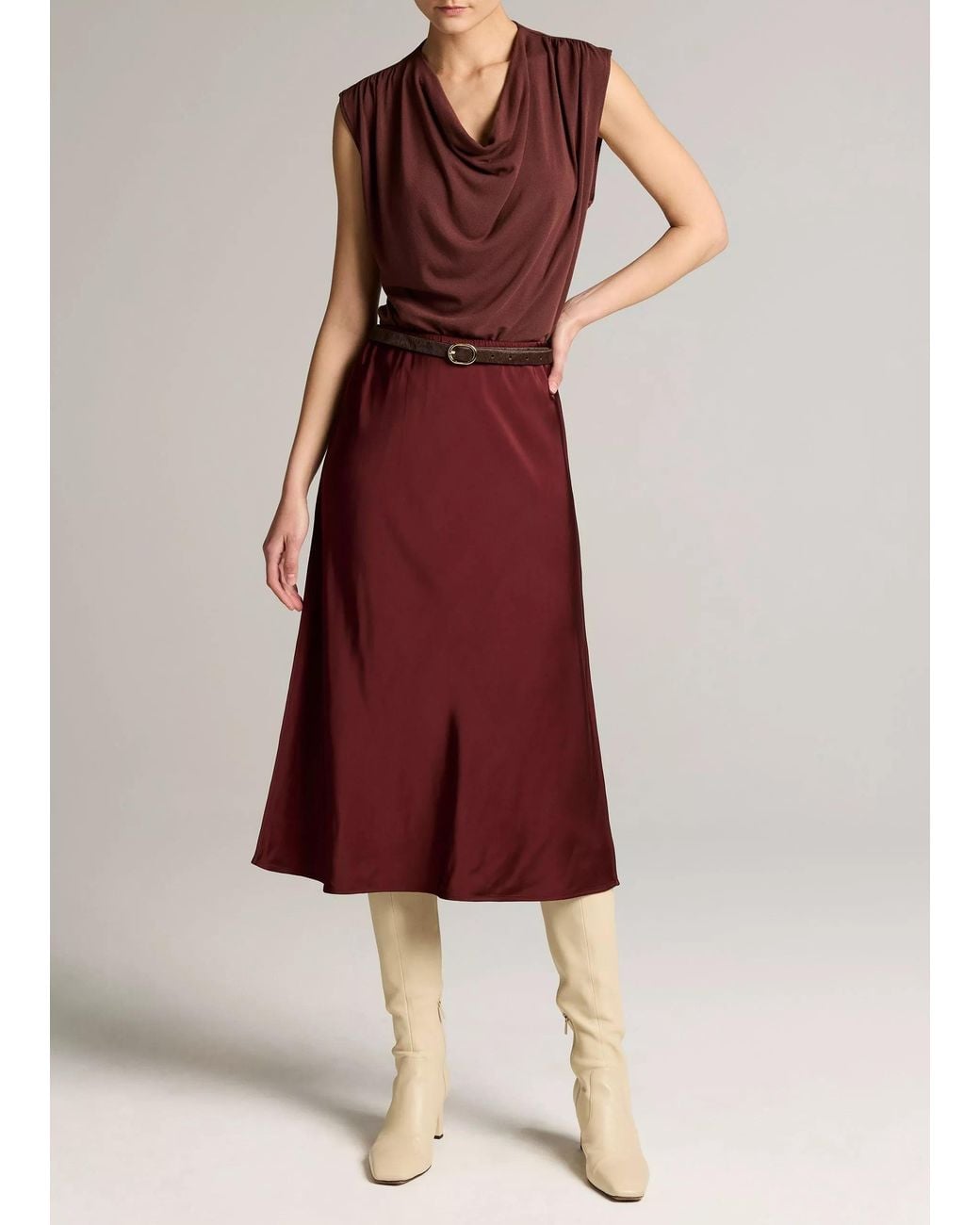 Vince Purple Elastic-Waist Skirt
