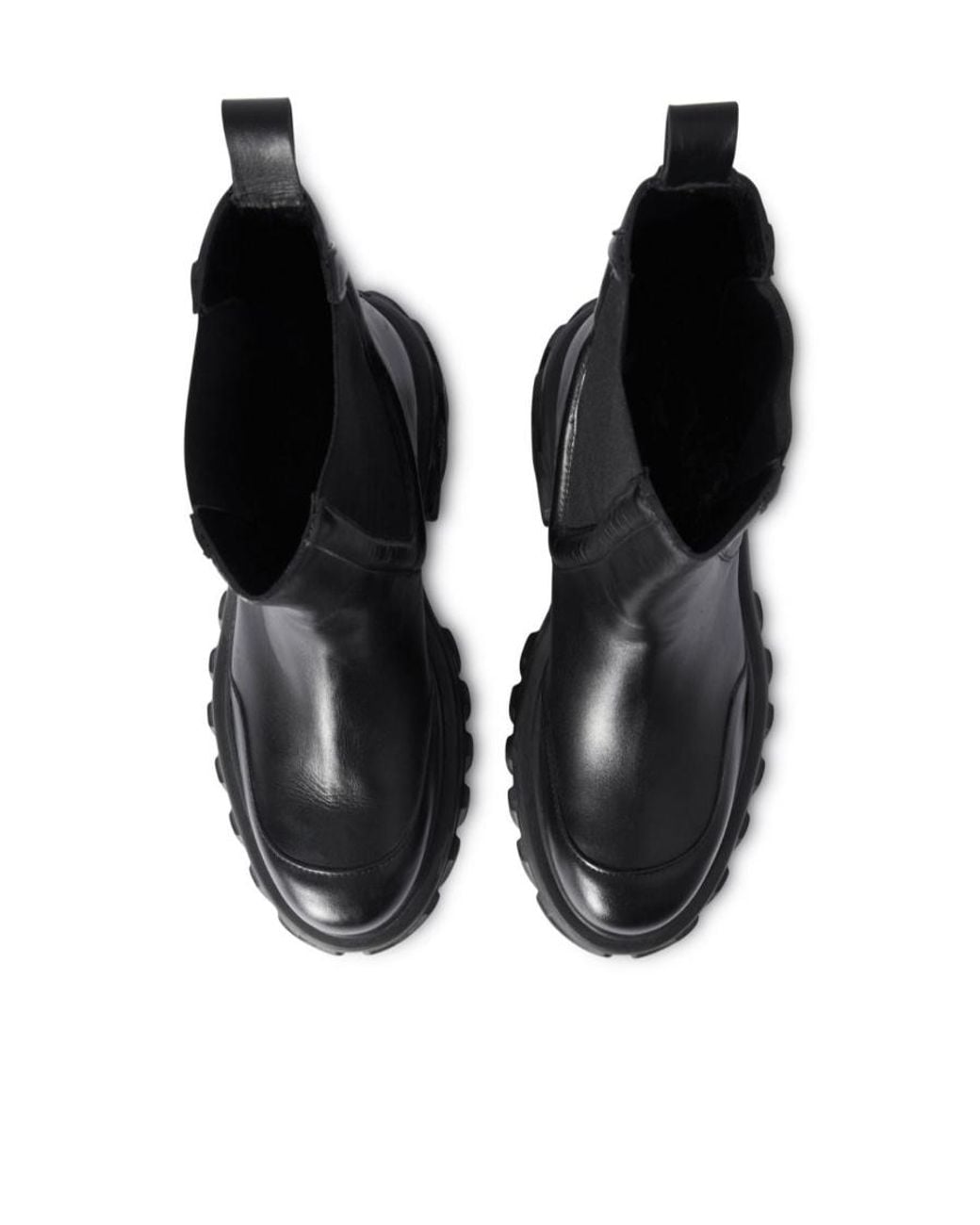 Off-White c/o Virgil Abloh Black Tractor Motor Leather Boots