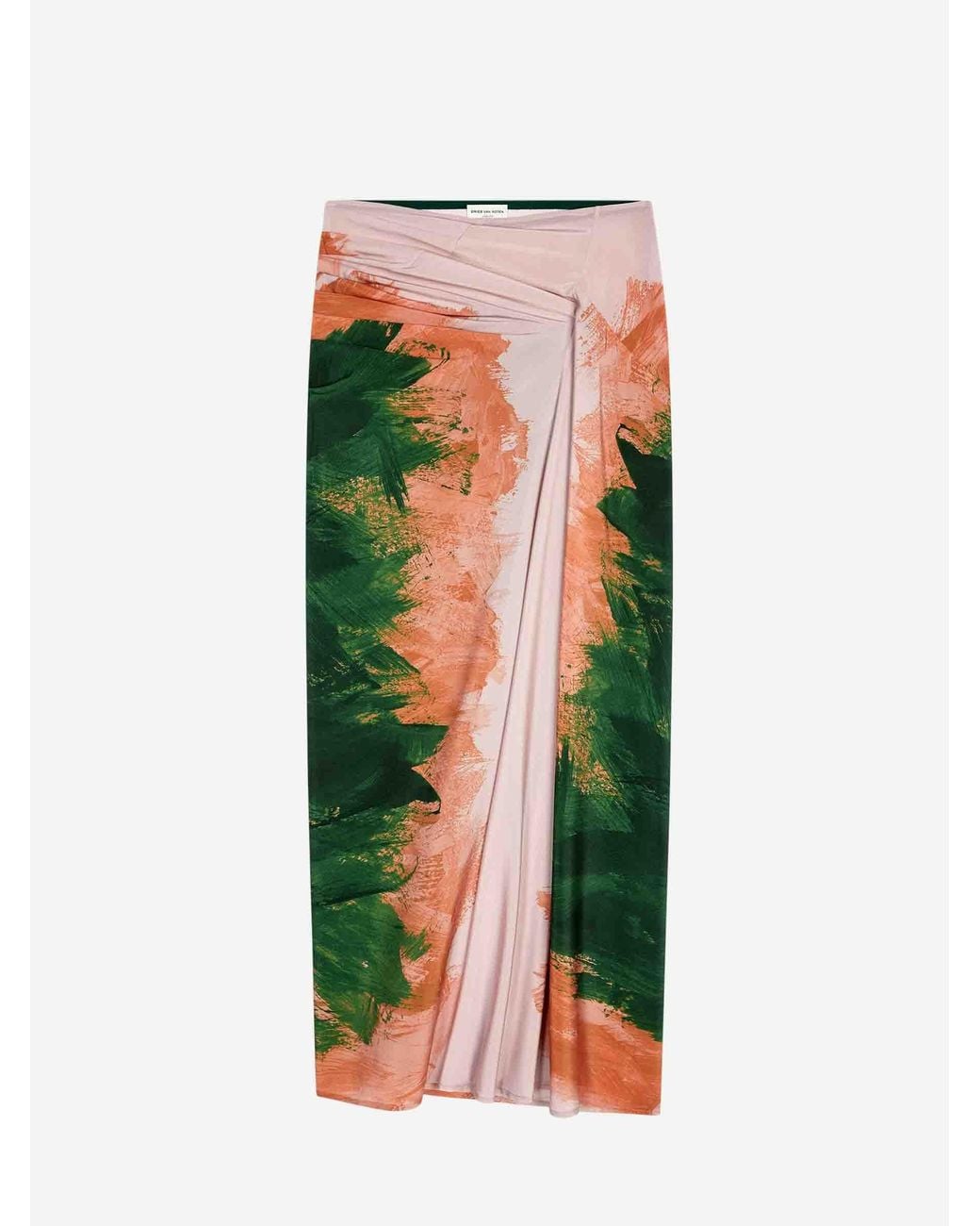 Dries Van Noten Pink Long Draped Skirt
