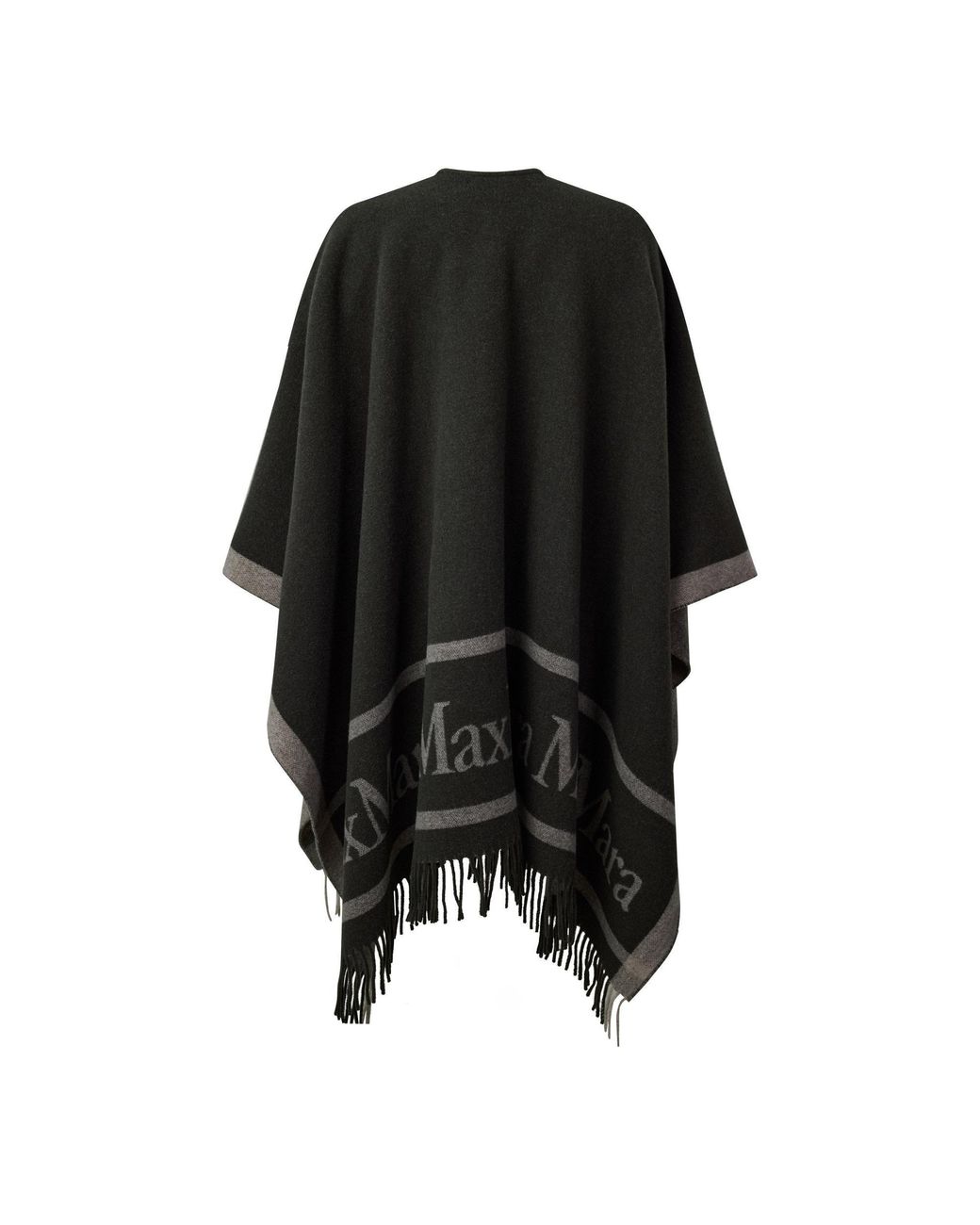 Max Mara Black Minimalist Shawl Cape