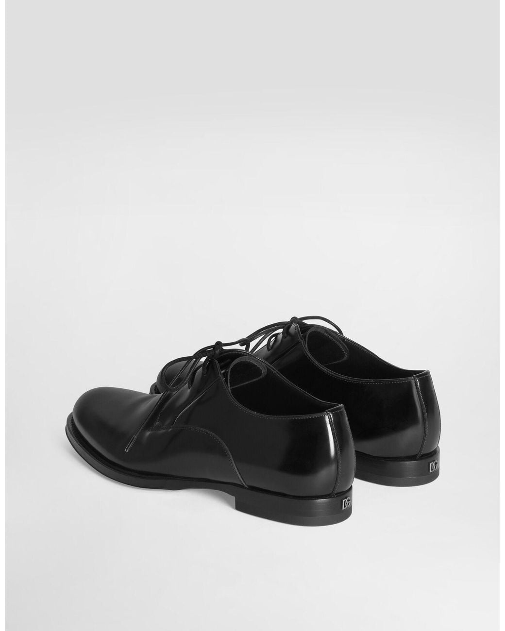 Dolce & Gabbana Black Calfskin Derby Shoes
