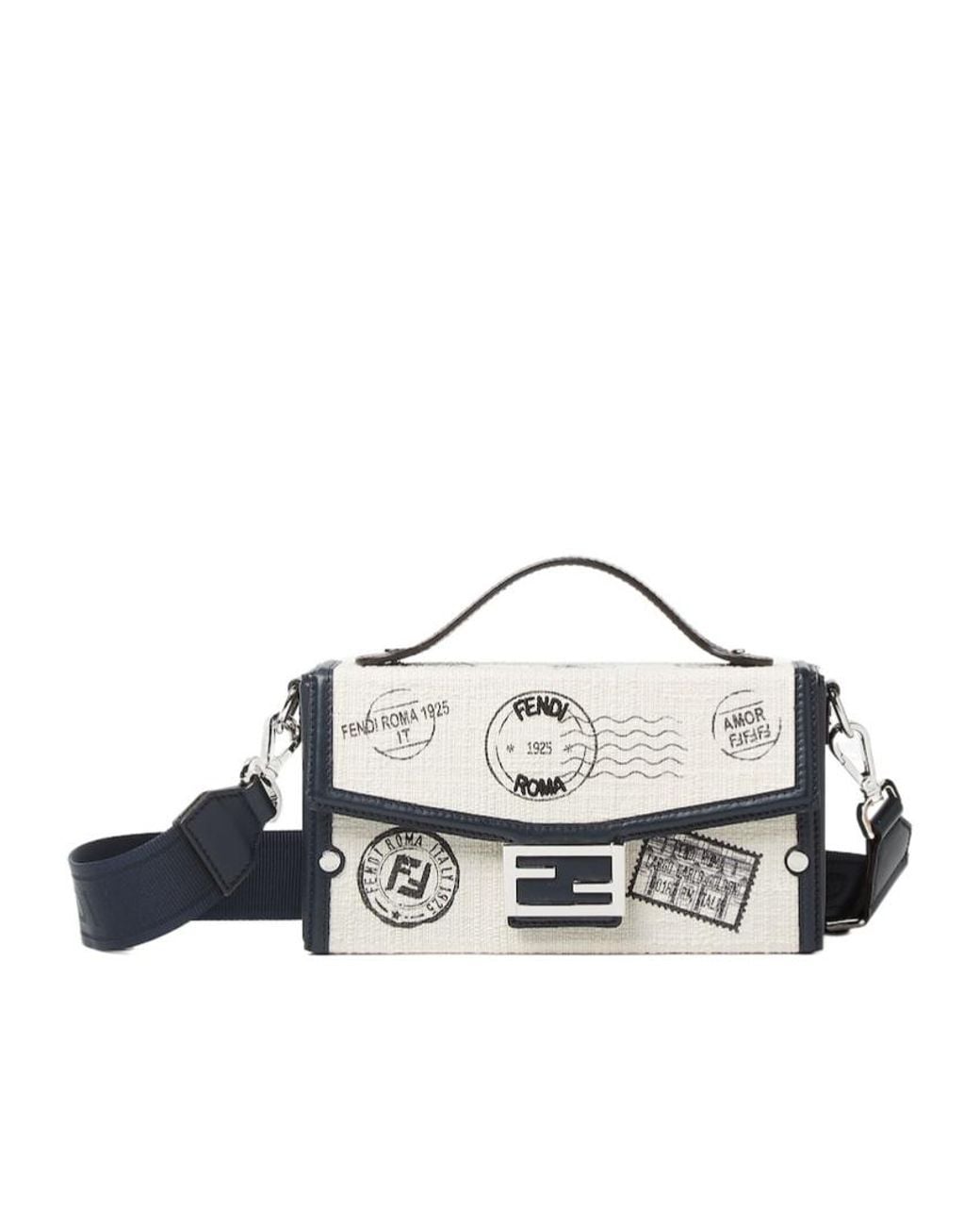 Fendi Metallic Soft Trunk Baguette Tote Bag for men