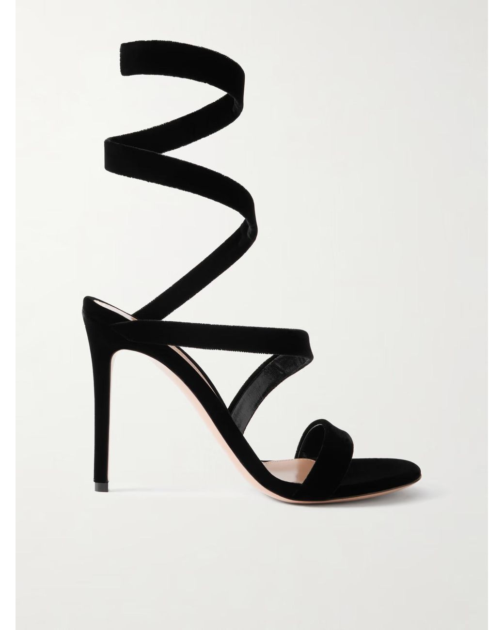 Gianvito Rossi Black Opera 105 Velvet Sandals