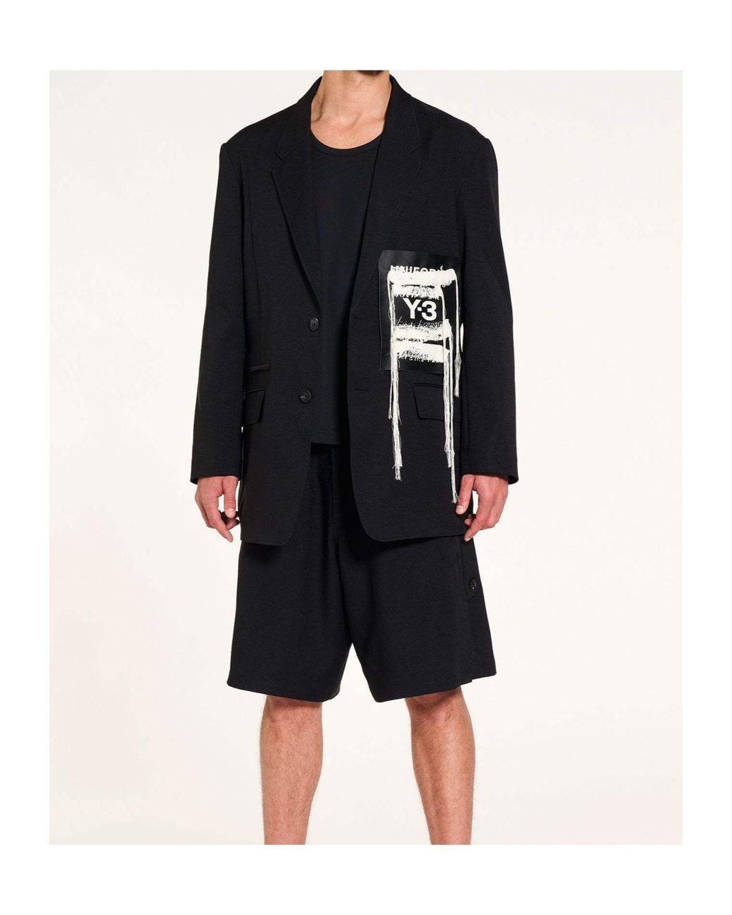 Y-3 Black Sport Uniform Patch Single Breasted Blazer for men