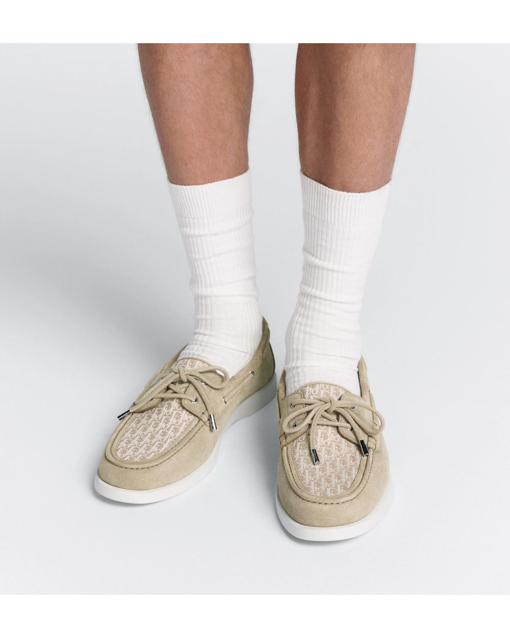Dior White Granville Boat Shoe for men