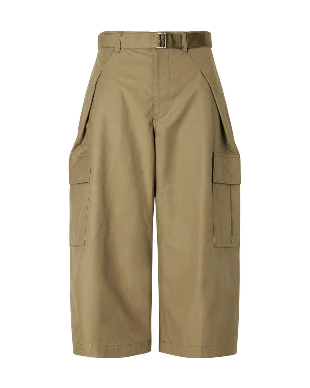 Sacai Green Wide-Leg Cargo Pants