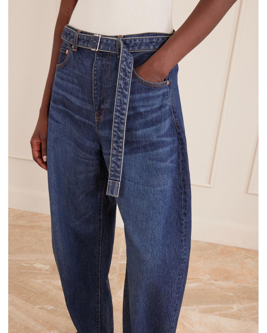 Sacai Blue Barrel Panelled Jeans