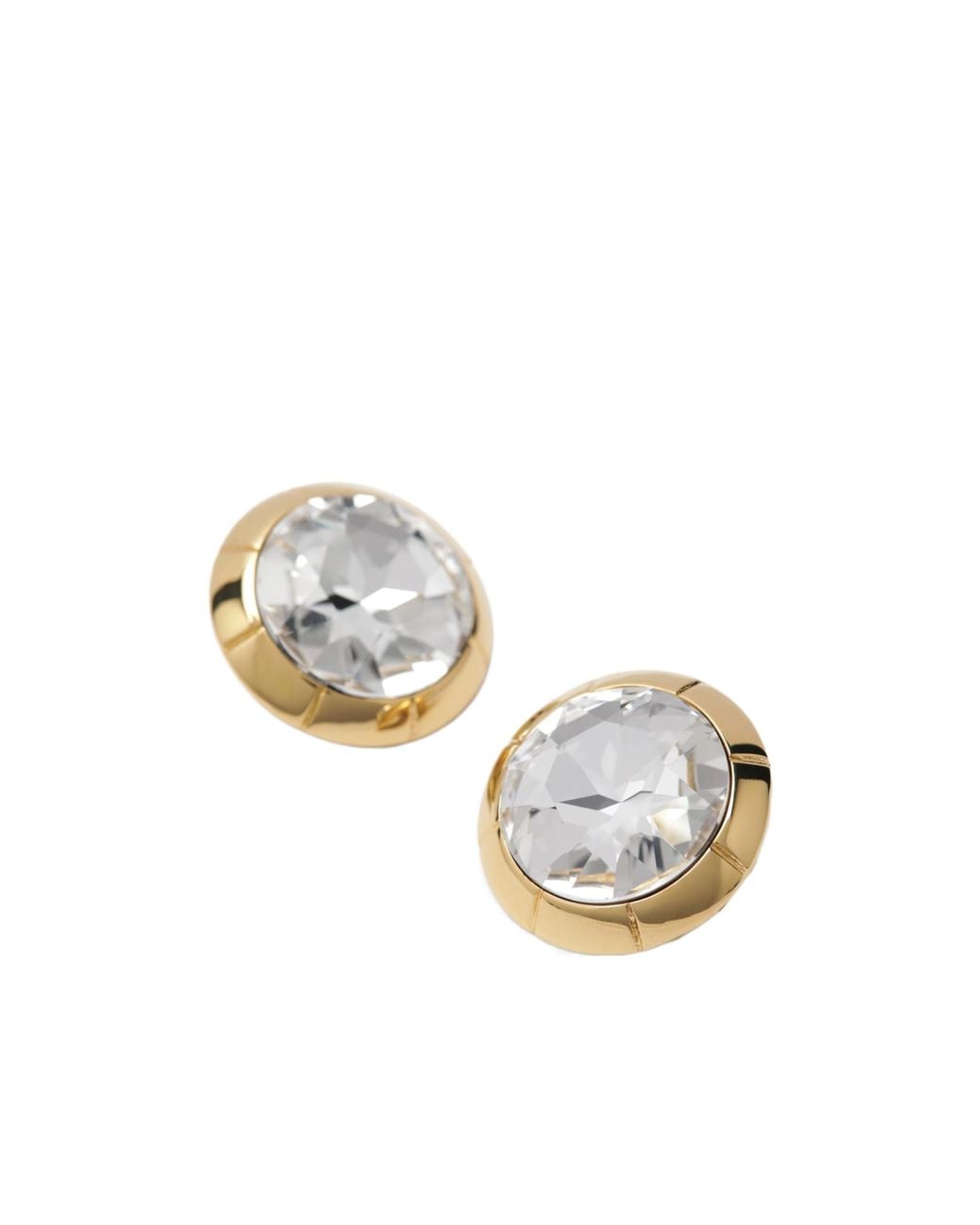 Alessandra Rich White Bijoux Crystal Stud Earrings