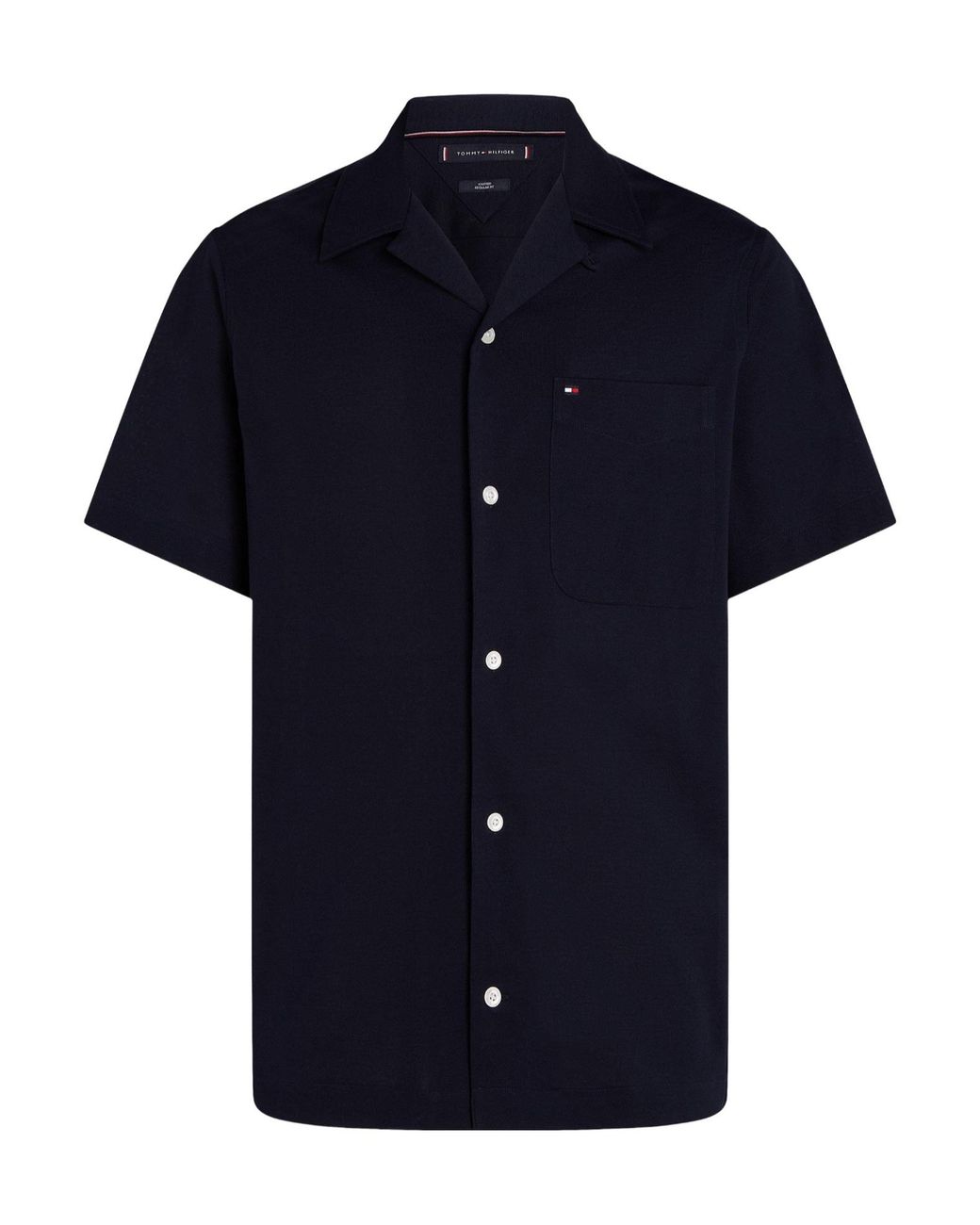 Tommy Hilfiger Blue Campcollar Shortsleeve Shirt for men