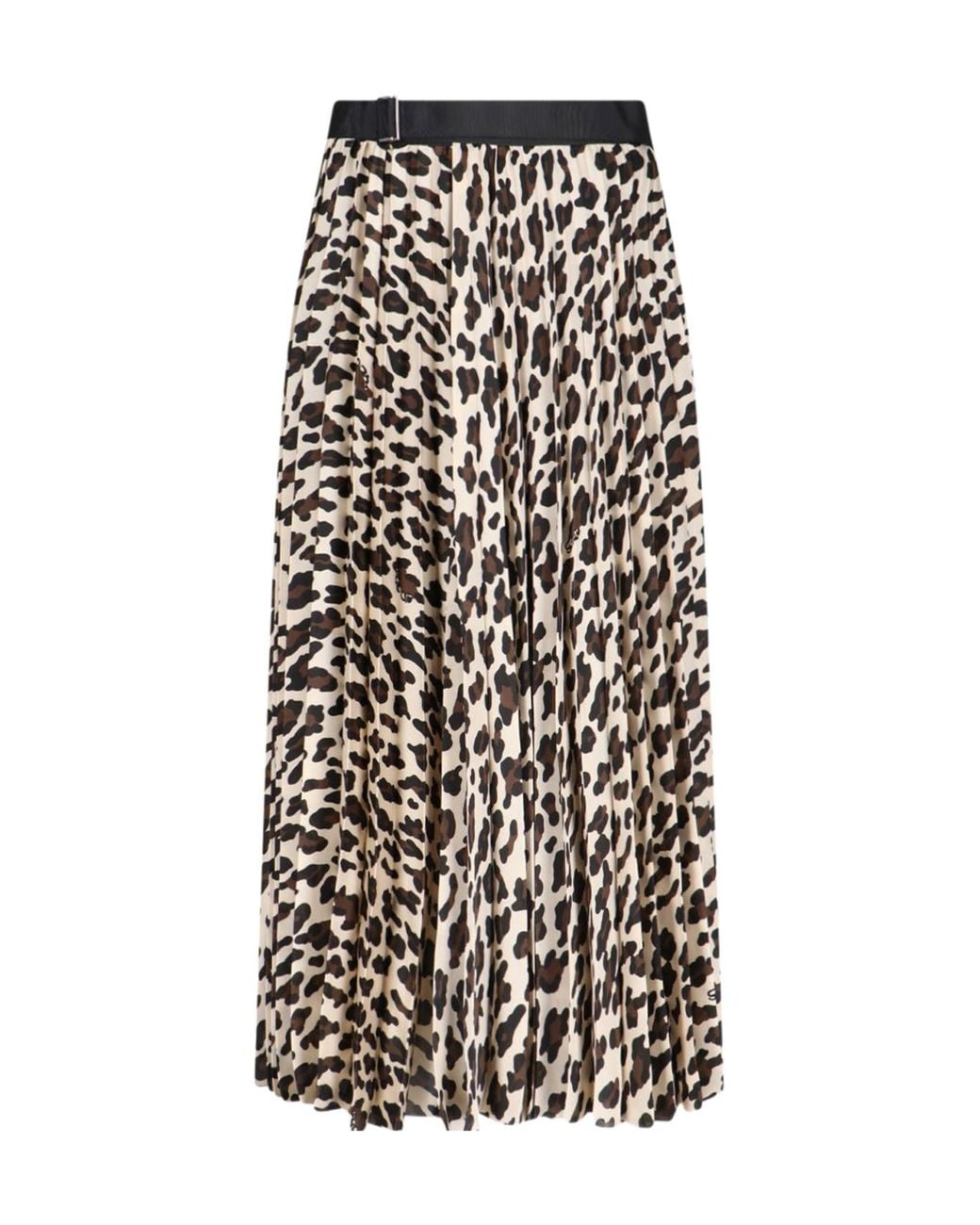 Sacai Leopard Print Skirt in White | Lyst