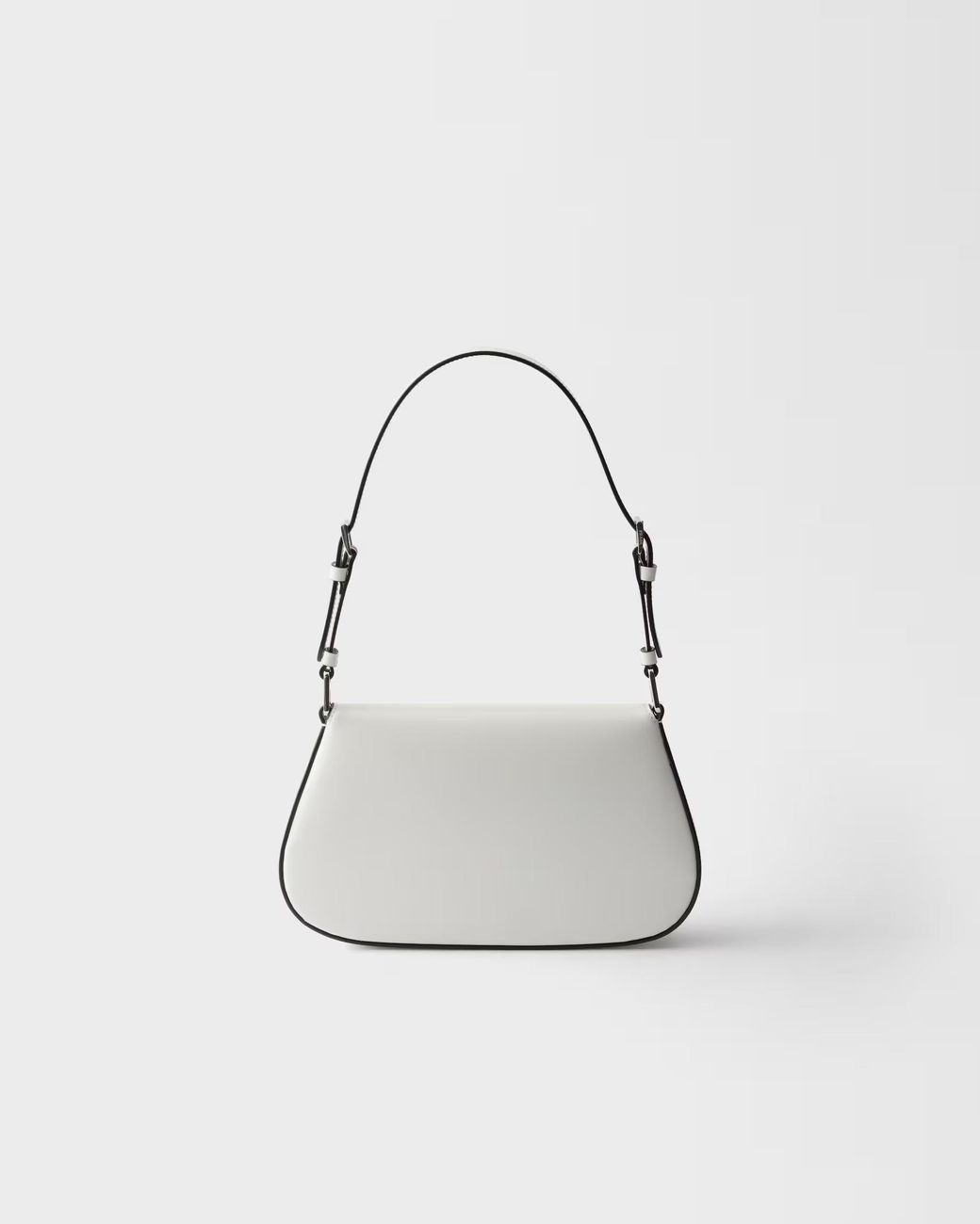 Prada White Cleo Brushed Leather Shoulder Bag