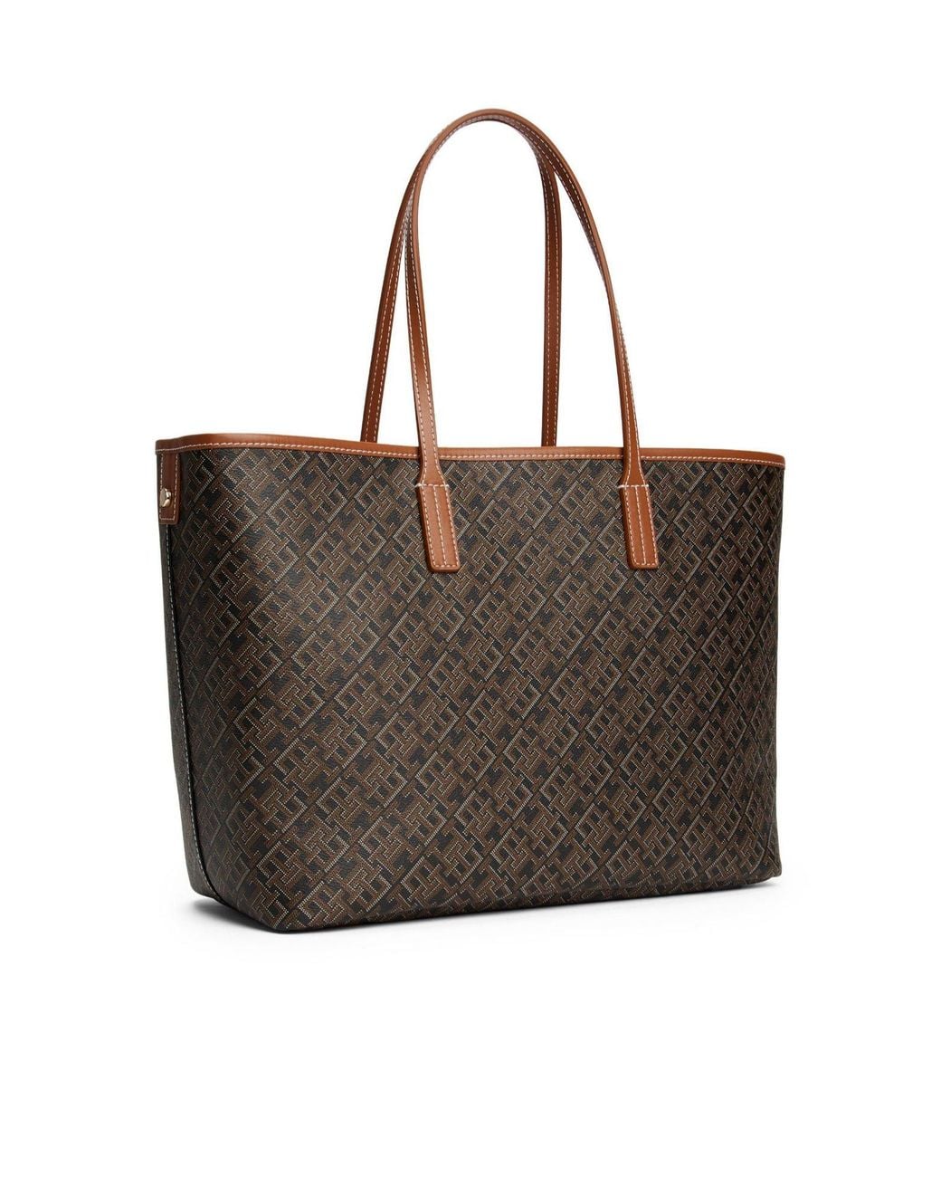 Tommy Hilfiger Brown Printed Tote Bag